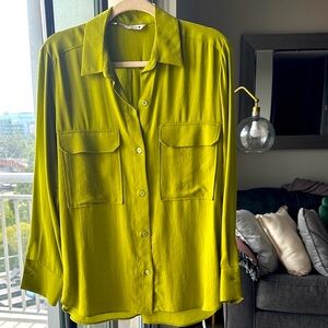 Zara Green Button-Up Shirt